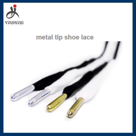Cord shoe laces with metal tips
