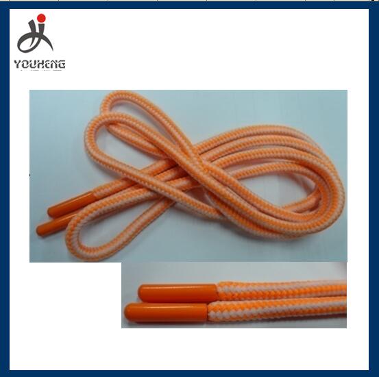 Cord shoe laces with plastic tips