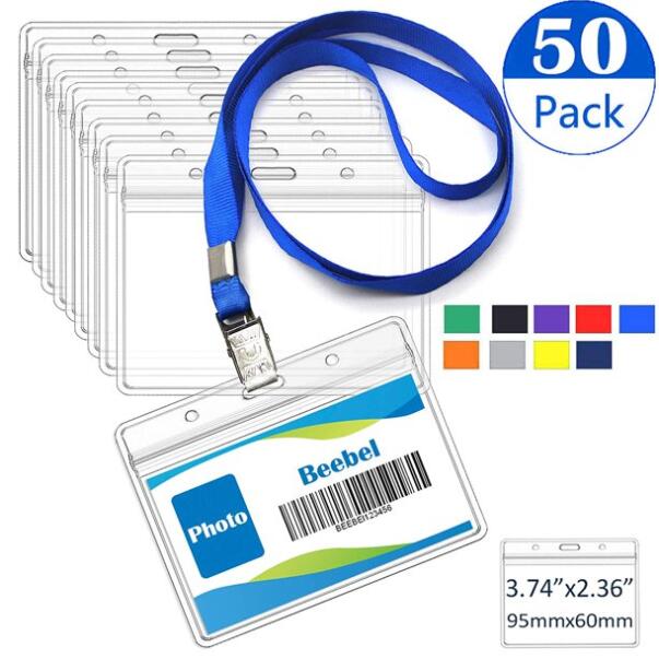 Lanyards with plastic bage holder and printed card insert