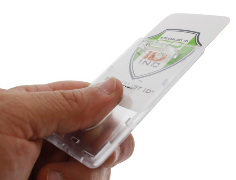 Plastic bage holder with insert printed card